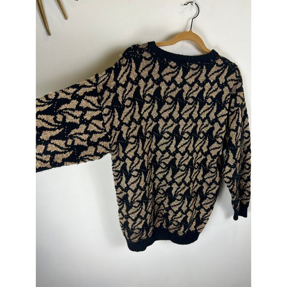 Black and Tan Retro Sweater  - Medium - Fits like L/XL - Picture 5 of 6